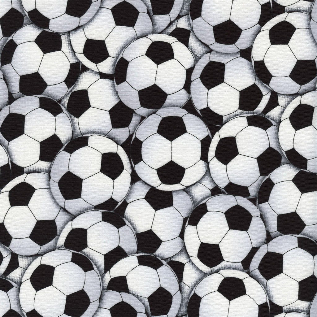 Packed Soccer Balls White C8420 Fabrics Timeless Treasures   