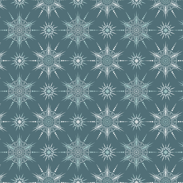 Nordic Solstice Runed Solstice Frosted Fjord - 108" Wide Backing Fabric - 10642-T - 3 YARD CUT - Andover Fabrics, quilting