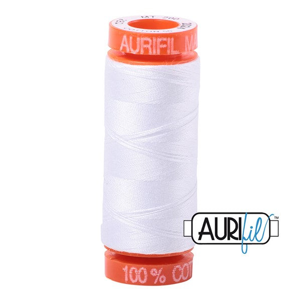 50wt Aurifil White 100% Cotton Mako Thread #BMK50SP200-2024 Thread Aurifil   