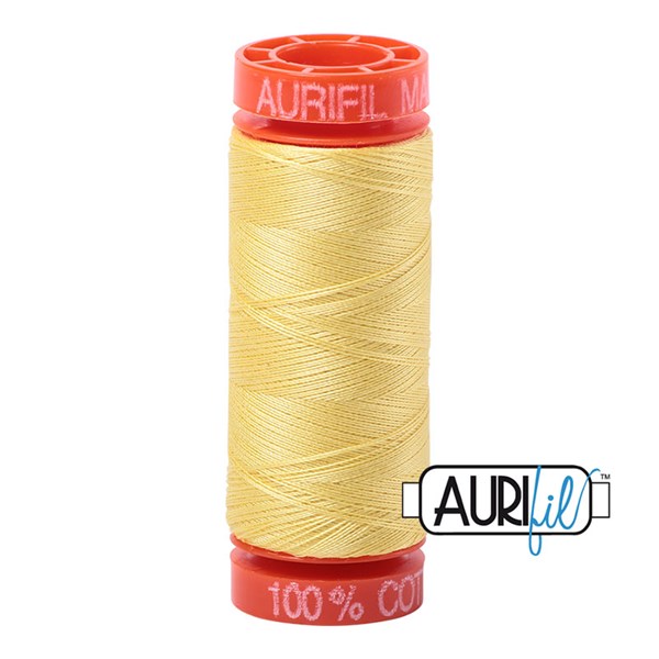 50wt Aurifil Lemon 100% Cotton Mako Thread #BMK50SP200-2115 Thread Aurifil   