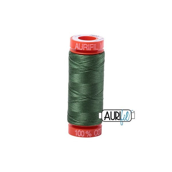 50wt Aurifil Very Dark Grass Green 100% Cotton Mako Thread #BMK50SP200-2890 Thread Aurifil   