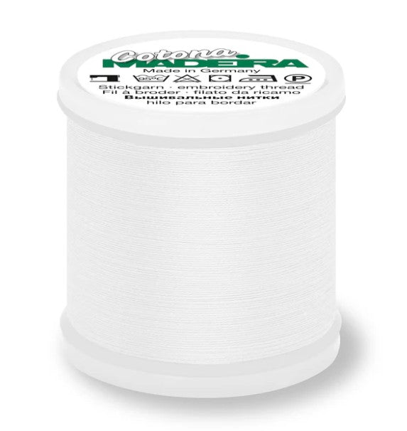 Madeira Cotona 80 - Premium Cotton Quilting & Sewing Thread, 502 White Thread Madeira