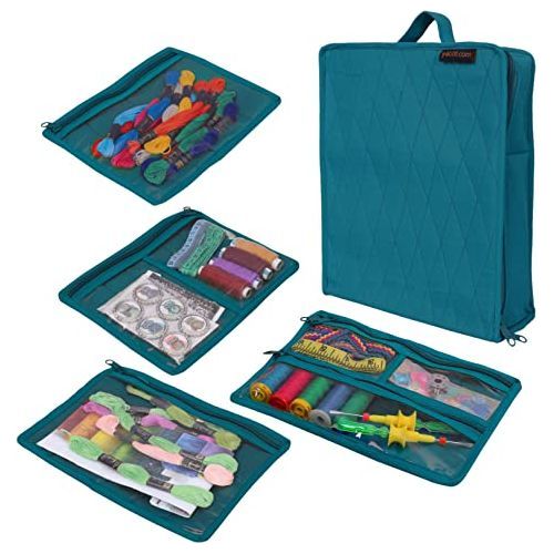 Yazzii Craft Box Fabric Top Aqua CA474A Storage & Bags Yazzii   