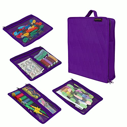 Yazzii Craft Box Fabric Top Purple CA474P Storage & Bags Yazzii   