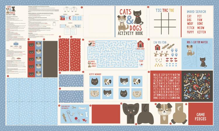 Dog Daze Activity Book Panel Multi 20847-11 Fabrics Moda Fabrics   