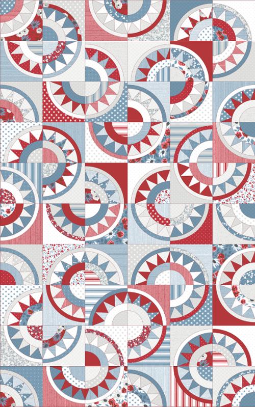 Old Glory Patchwork Multi 5208-11 - 1 YARD Fabrics Moda Fabrics   