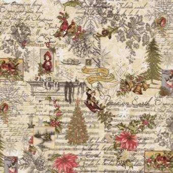 Marche De Noel Collage Multi 44368-11 -  3 YARD Fabrics Moda Fabrics   