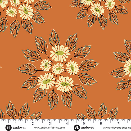 Winged Garden Sunlit Siesta Graceful Flora A-1069-O Fabrics Andover