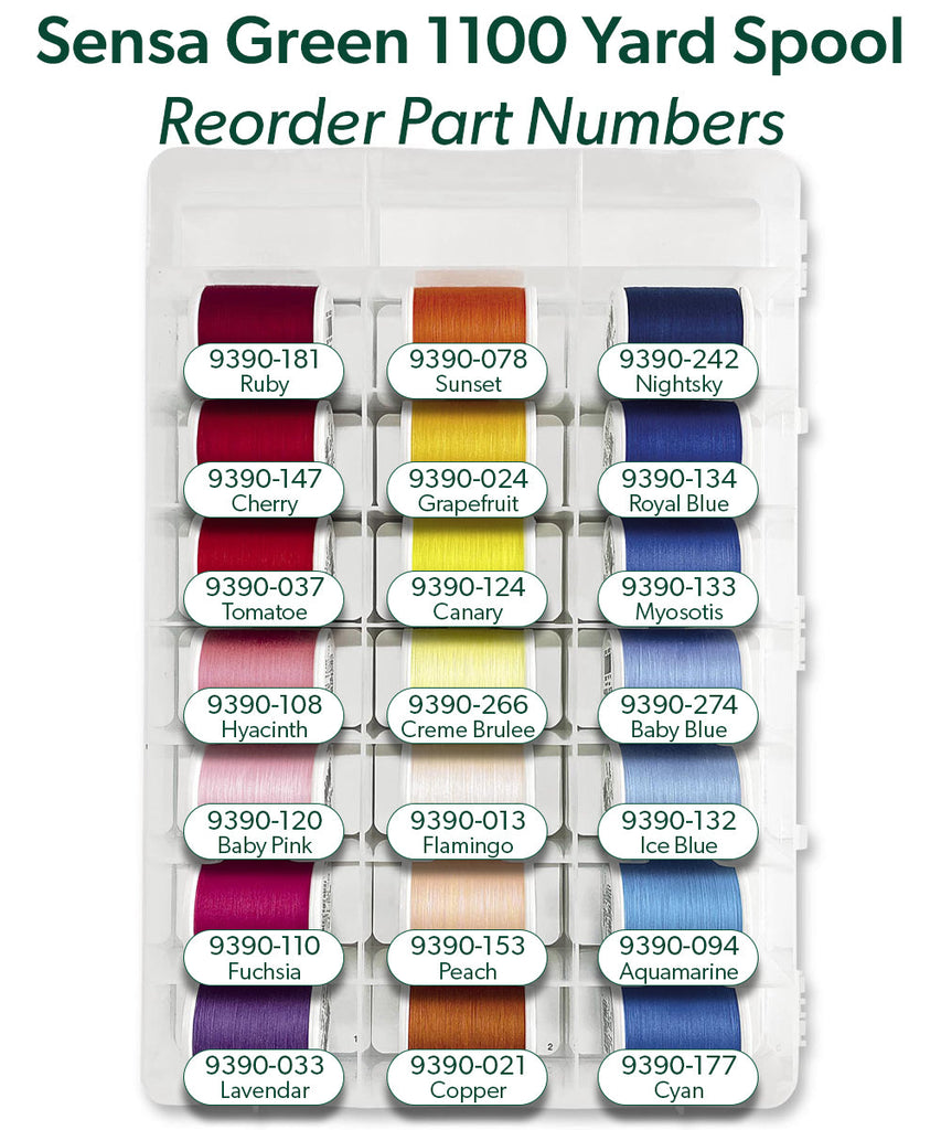 Sensa Green 40 – Quilt Box, 1100-yard (1000m) Spools, 40 Colors Thread Assortment Boxes Madeira Quilting Thread