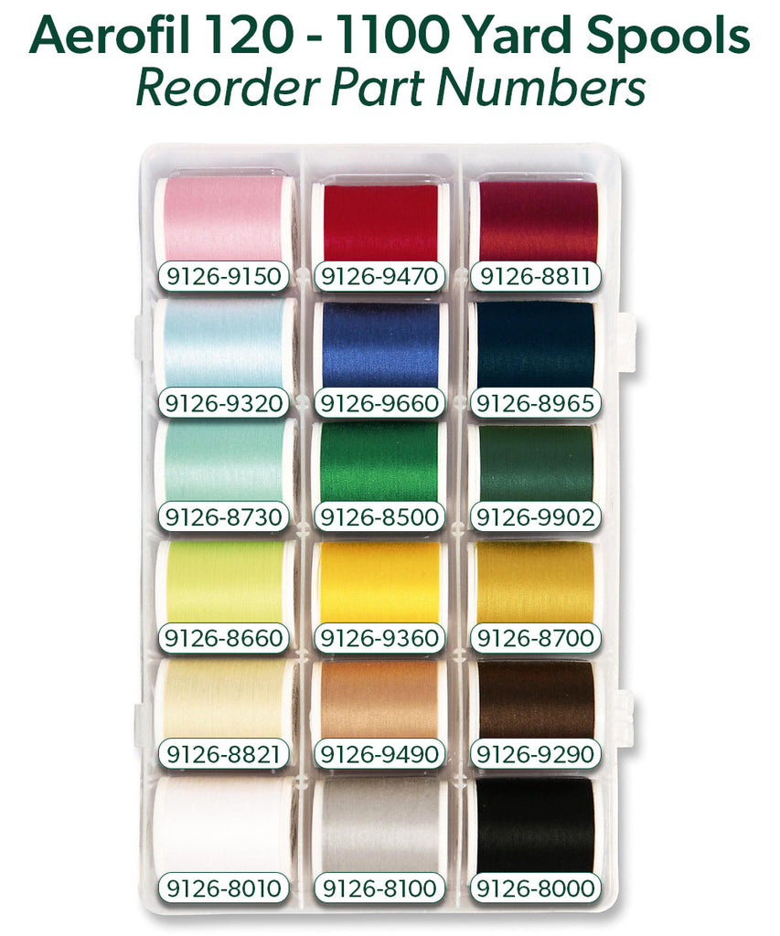 Aerofil 120 – Smart Box, 1100-yard (1000m) Spools, 18 Colors Thread Assortment Boxes Madeira Quilting Thread