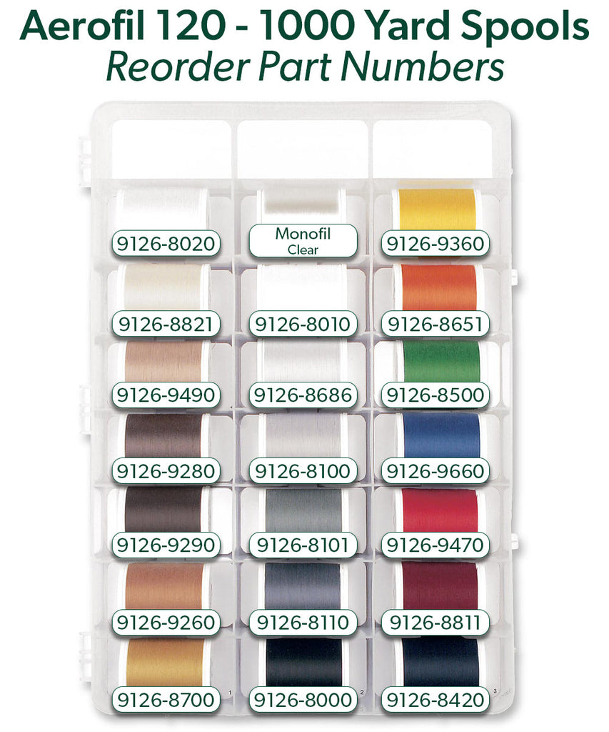 Aerofil 120 – Quilt Box, 40 440-yard (400m) and 22 1100-yard (1000m) Spools Thread Assortment Boxes Madeira Quilting Thread