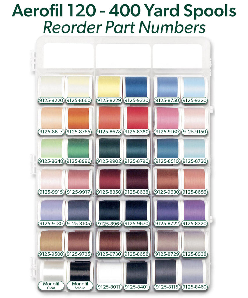 Aerofil 120 – Quilt Box, 40 440-yard (400m) and 22 1100-yard (1000m) Spools Thread Assortment Boxes Madeira Quilting Thread