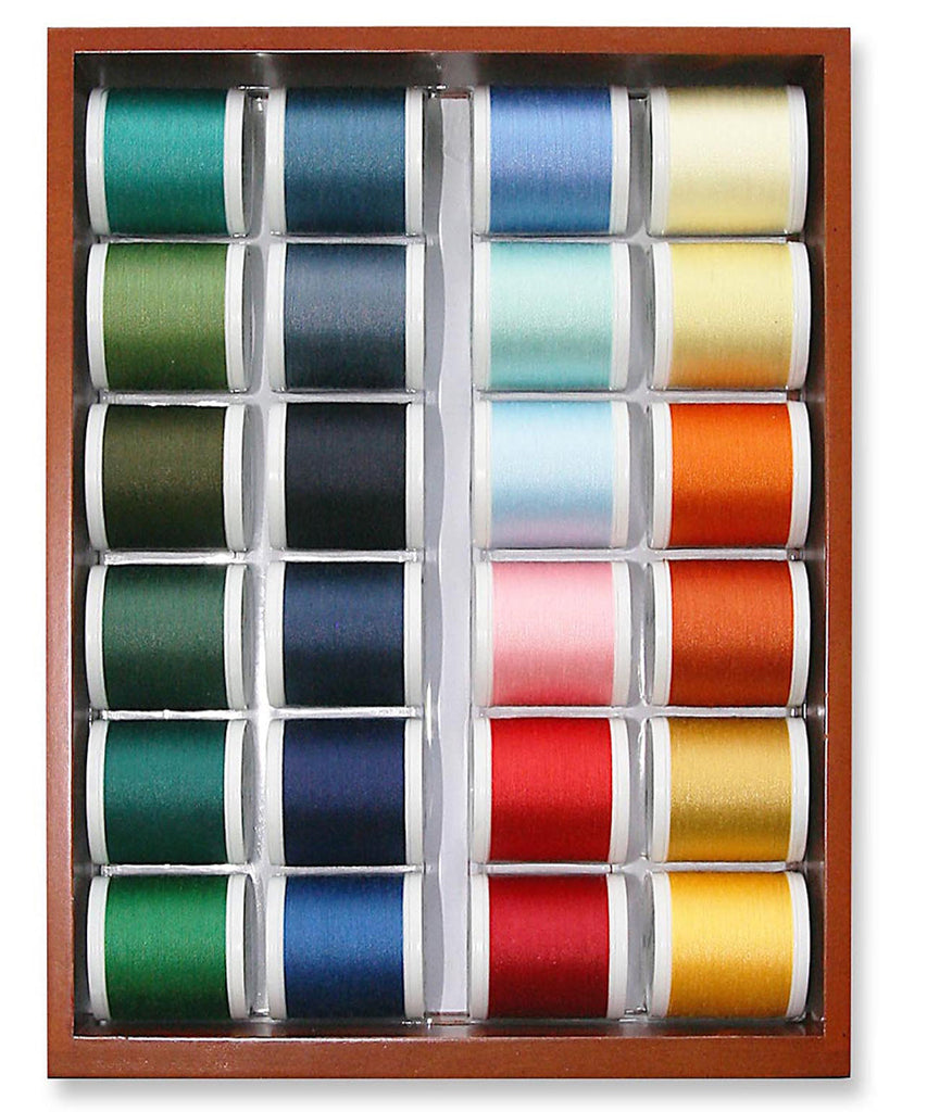 Aerofil 120 - Mini 2 Drawer Treasure Chest, 440-yard (400m) spools, 48 Colors Thread Assortment Boxes Madeira Quilting Thread