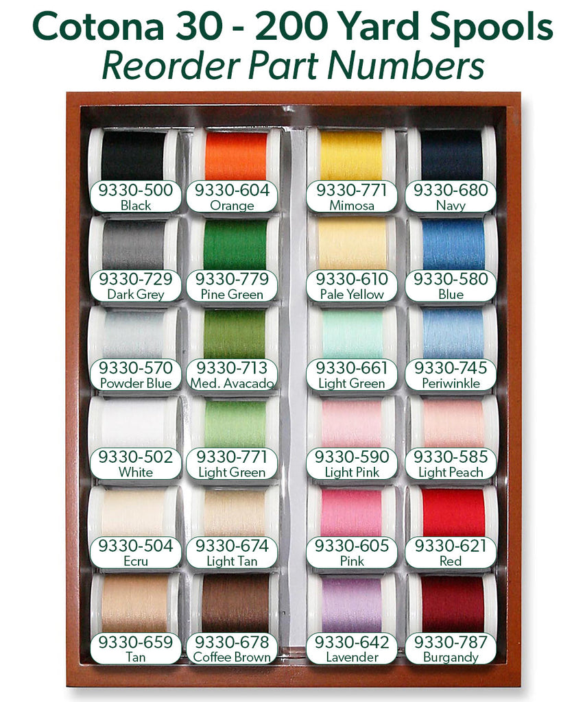 Cotona 30 - Mini 2 Drawer Treasure Chest, Variety Pack Thread Assortment Boxes Madeira Quilting Thread