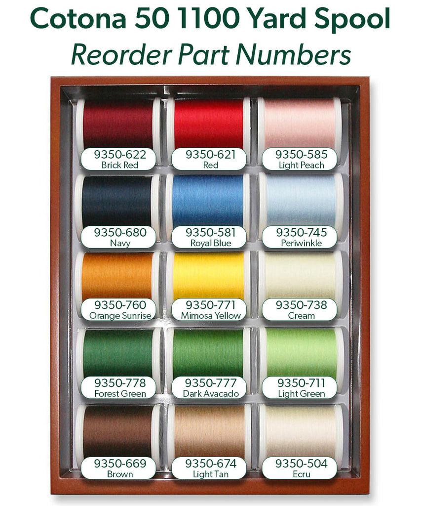 Cotona 50 - Mini 2 Drawer Treasure Chest, 30 1100-yard (1000m) Spools Thread Assortment Boxes Madeira Quilting Thread