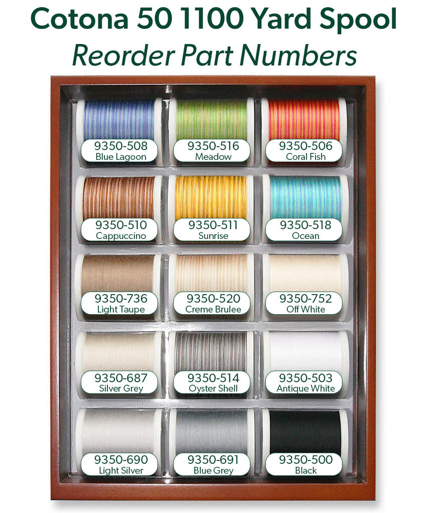 Cotona 50 - Mini 2 Drawer Treasure Chest, 30 1100-yard (1000m) Spools Thread Assortment Boxes Madeira Quilting Thread