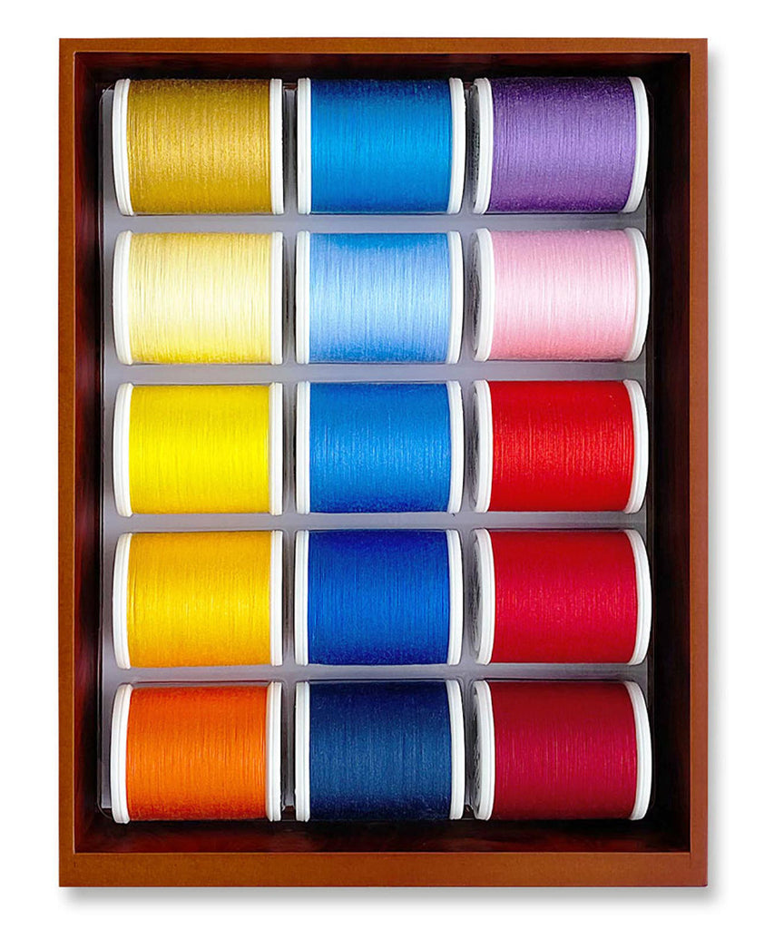 Sensa Green 40 - Mini 2-Drawer Treasure Chest, 1100-yard (1000m) spools, 30 Colors Thread Assortment Boxes Madeira Quilting Thread