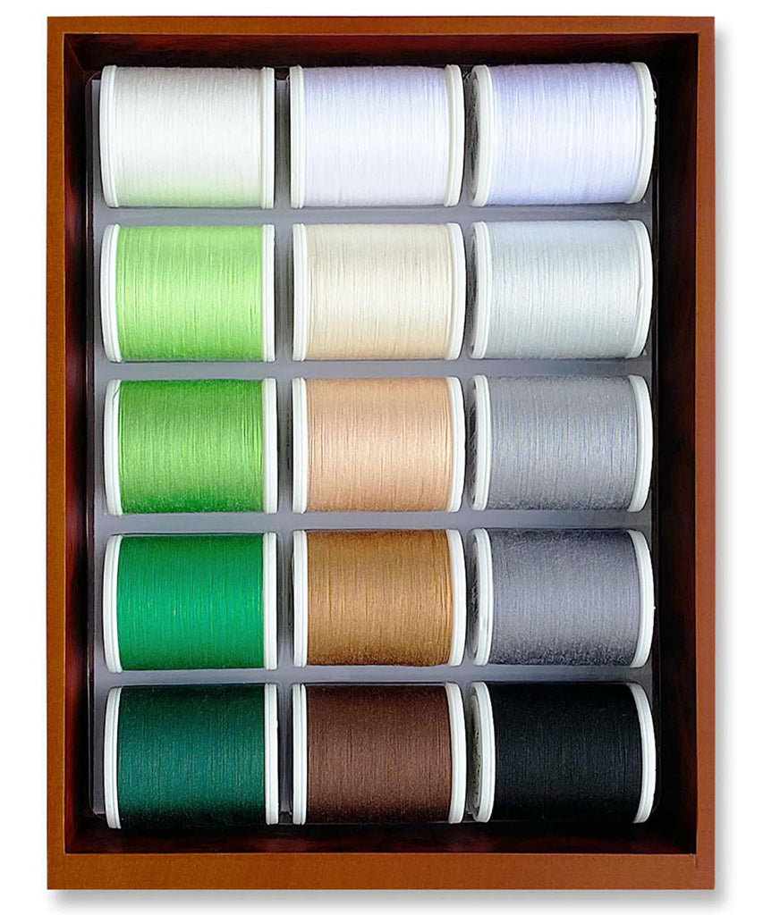 Sensa Green 40 - Mini 2-Drawer Treasure Chest, 1100-yard (1000m) spools, 30 Colors Thread Assortment Boxes Madeira Quilting Thread