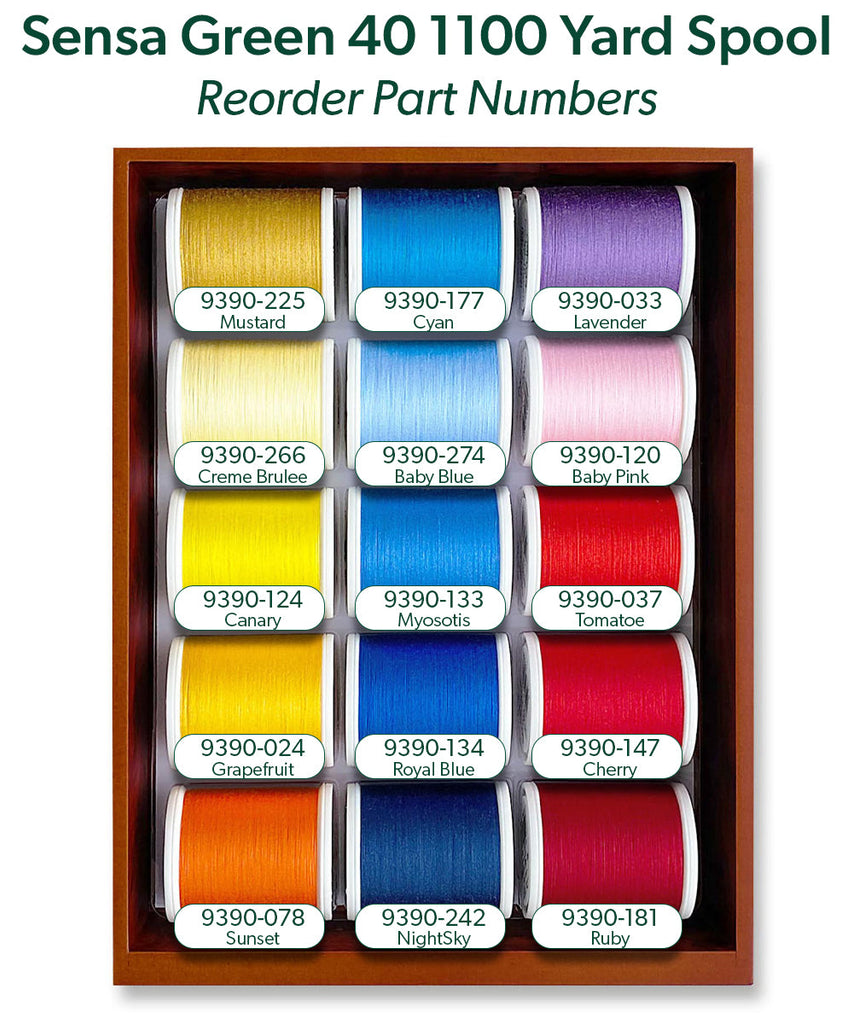 Sensa Green 40 - Mini 2-Drawer Treasure Chest, 1100-yard (1000m) spools, 30 Colors Thread Assortment Boxes Madeira Quilting Thread