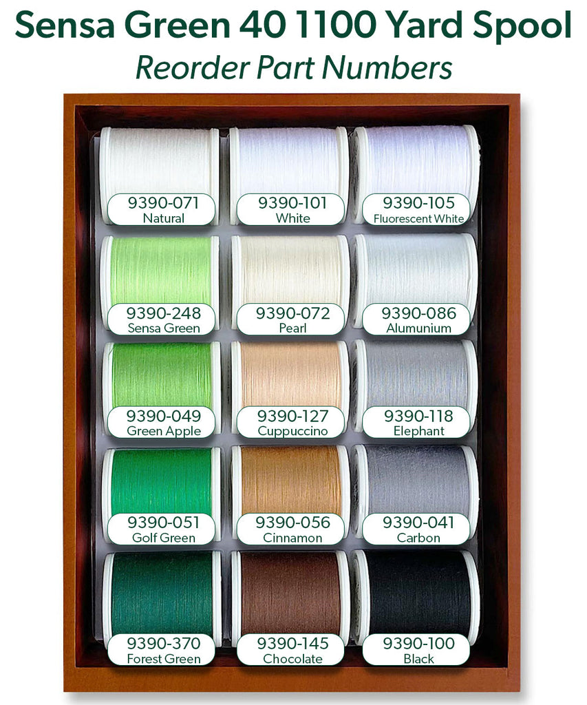 Sensa Green 40 - Mini 2-Drawer Treasure Chest, 1100-yard (1000m) spools, 30 Colors Thread Assortment Boxes Madeira Quilting Thread