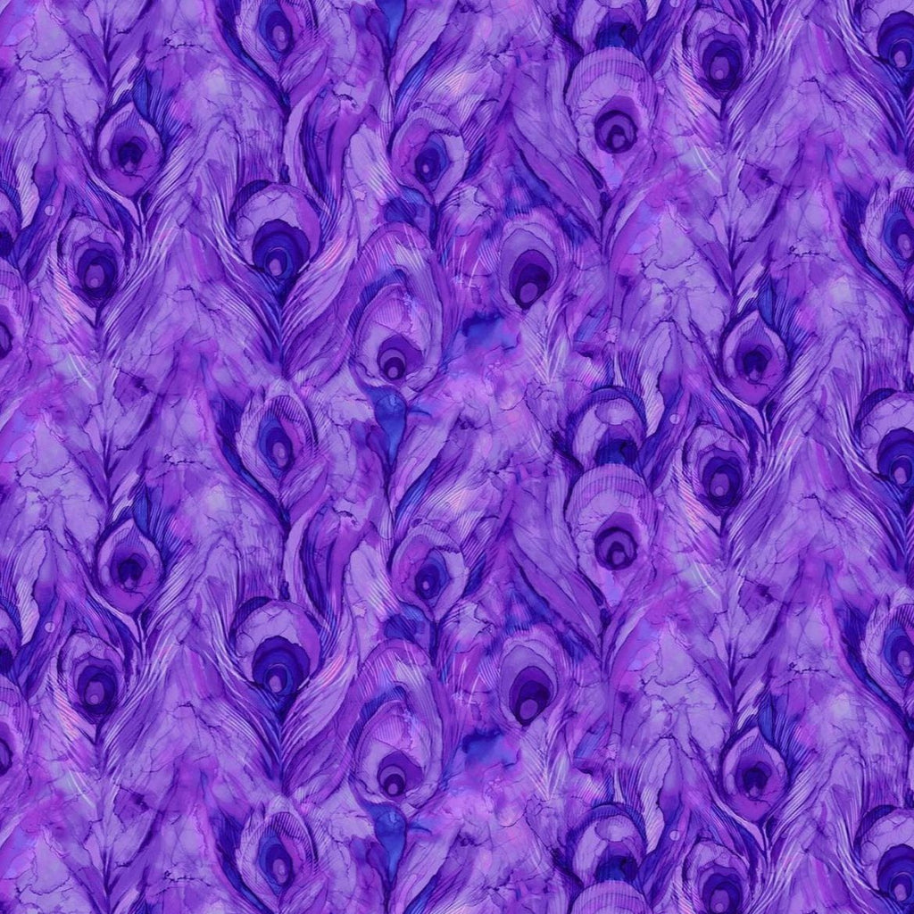 Allure Large Feather Purple DP26701-85 Fabrics Northcott   