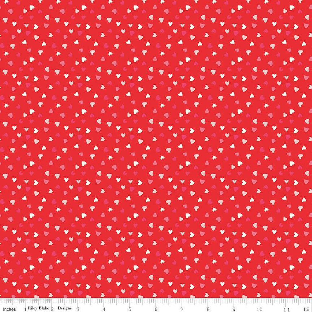 Sweetheart Heart Toss Red C15505R Fabrics Riley Blake   