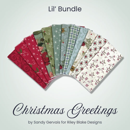 Christmas Greetings Lil' Bundle, quilting fabric by Riley Blake
