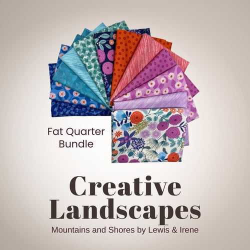 Creative Landscapes Mountains and Shores Fat Quarter Bundle, multicolor quilting fabric by Lewis & Irene