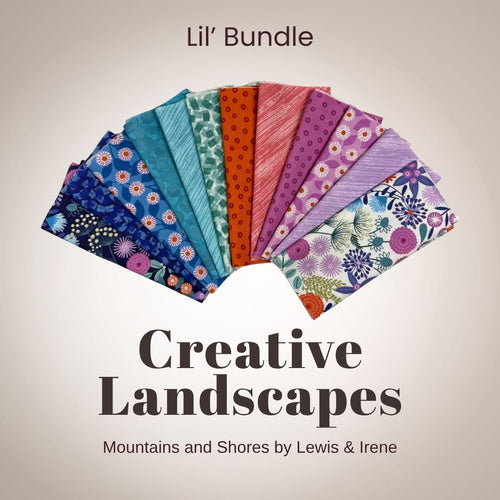 Creative Landscapes Mountains and Shores Lil' Bundle, multicolor quilting fabric by Lewis & Irene