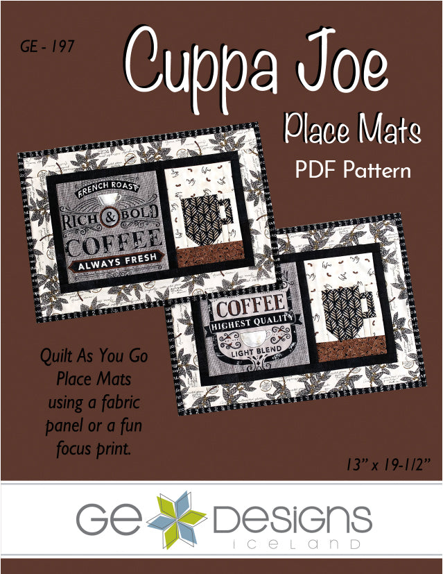 Cuppa Joe Placemat Pattern PDF 197 Pattern GE Designs
