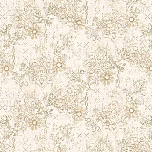 Where The Wind Blows Floral Cream Flannel 3329-44 Fabrics Andover   