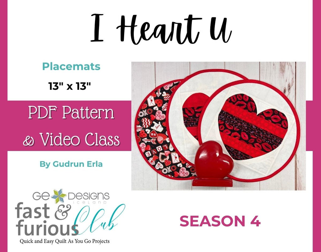 I Heart U Toppers - Pattern and video class Pattern GE Designs   