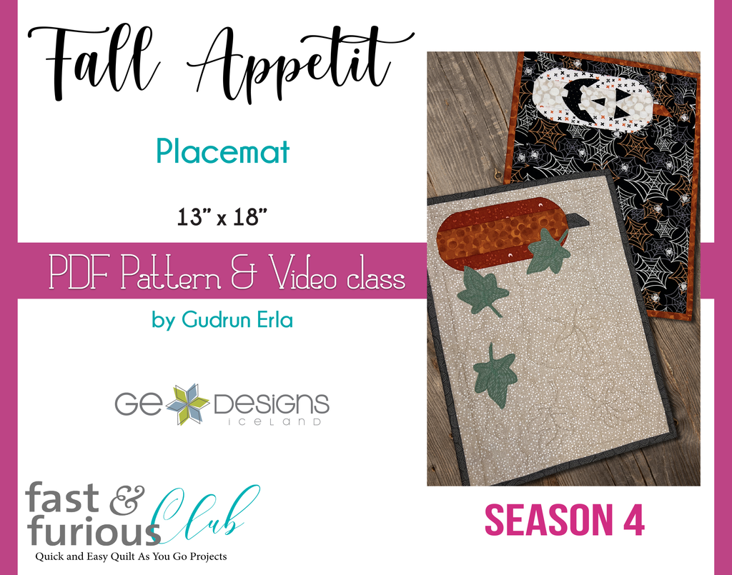 Fall Appetit Placemat - Pattern and video class Pattern GE Designs   