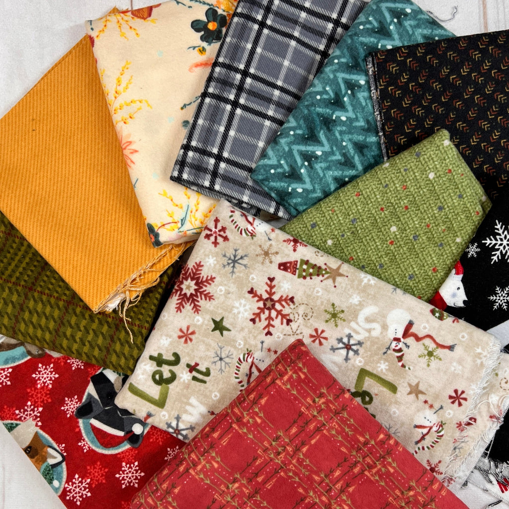 FLANNEL remnant bag Fabrics GE Designs   