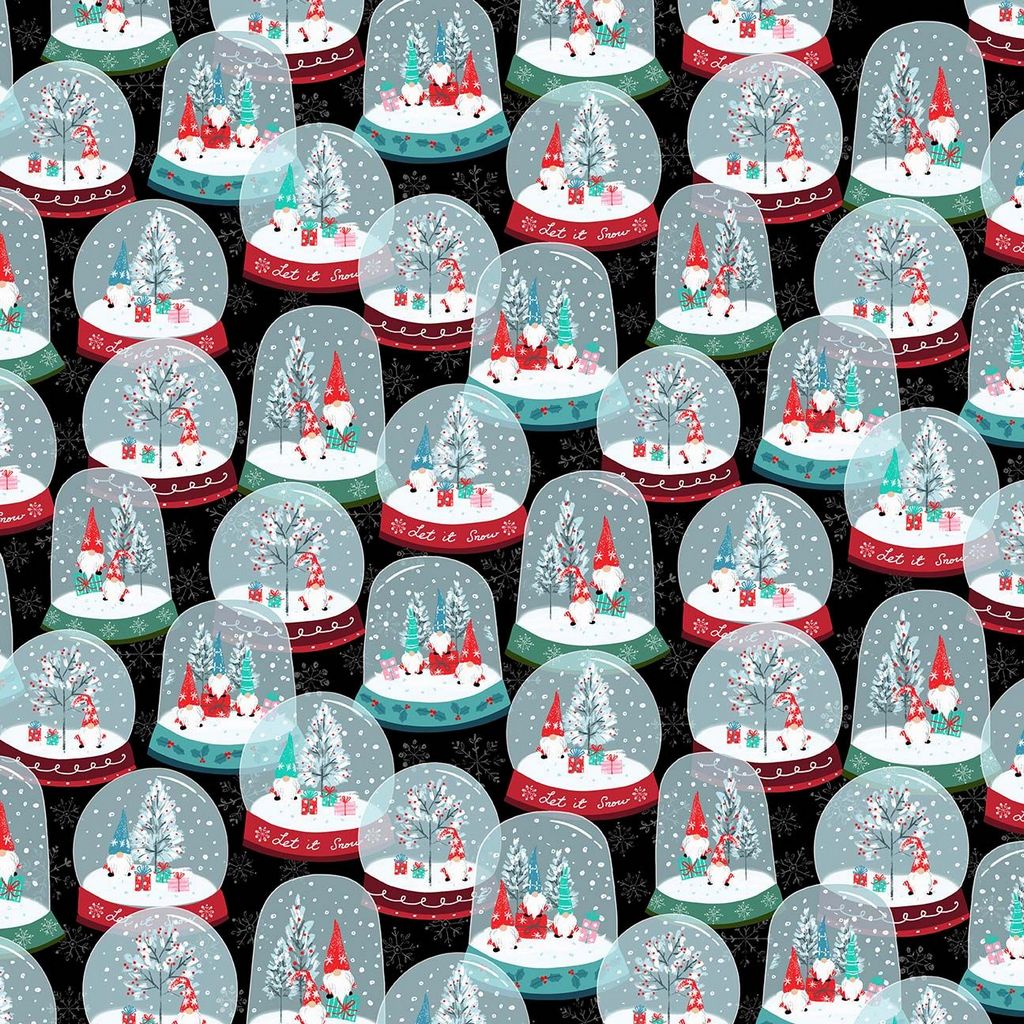 Gnome Snow Globe Multi CD2030 Fabrics Timeless Treasures   