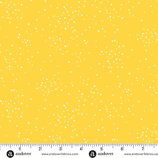 Heart Stars Yellow A1091Y Fabrics Andover