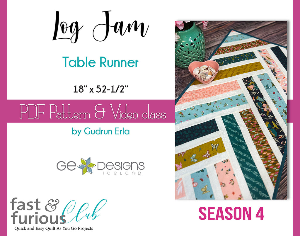 Log Jam Table runner - Pattern and video class Pattern GE Designs   
