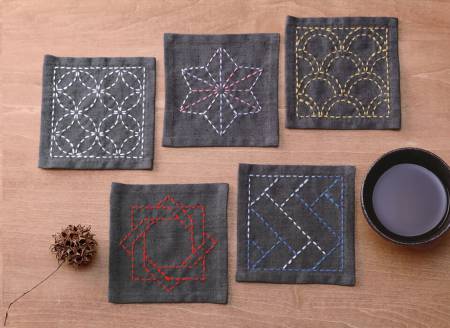 Sashiko Tsumugi Sampler Coasters Purple # SC-TC4 Tool Checker   