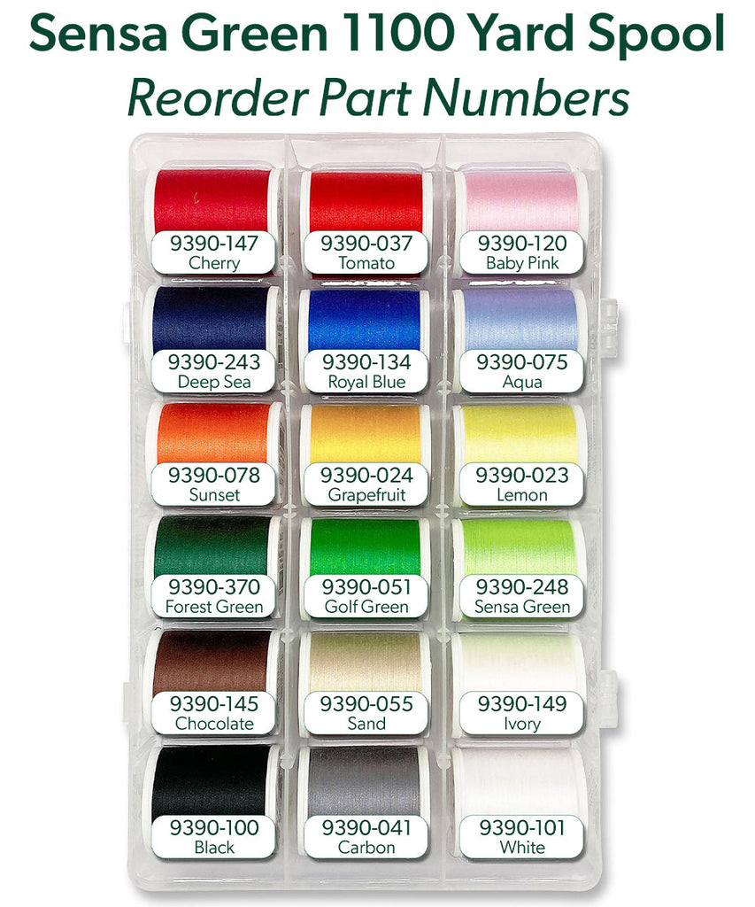 Sensa Green 40 – Assortment Box, 1100-yard (1000m) Spools, 18 Colors Thread Assortment Boxes Madeira Quilting Thread