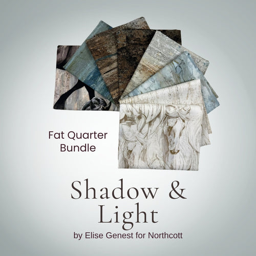 Shadow & Light Fat Quarter Bundle, cream quilting fabric by Northcott Fabrics