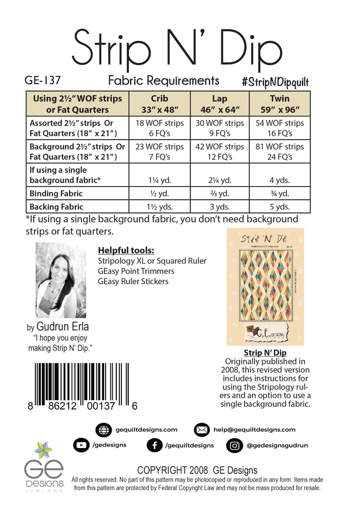 Strip N' Dip - 2.5" PDF Strip Pattern 137 Pattern GE Designs