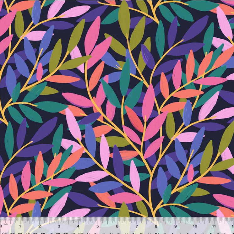 Twilight Tendrils Midnight 108" Wide Backing Fabric - 54804W-1DES - 2 YARD CUT Windham Fabrics Fabrics Windham Fabrics