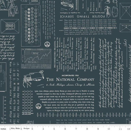 Typeography Blackboard C16850-BLACKBOARD Fabrics Riley Blake