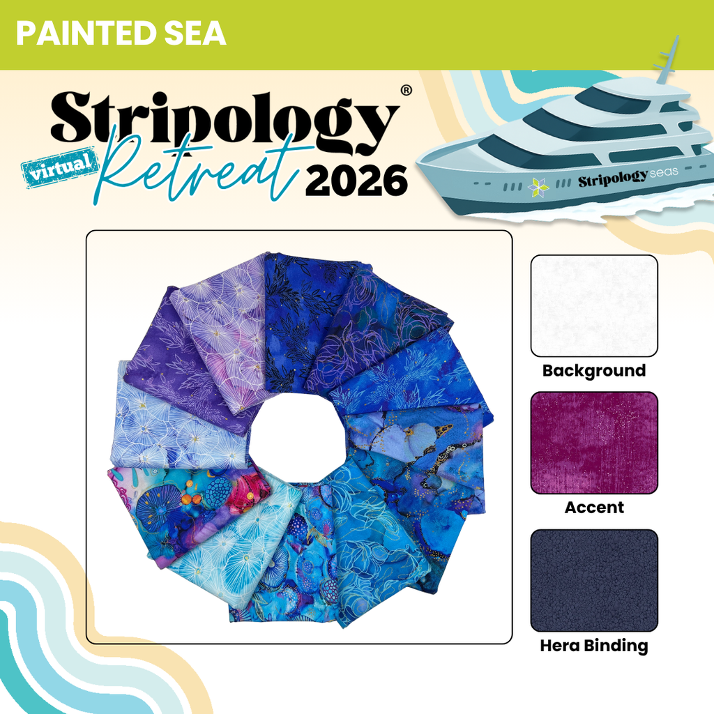 Stripology Virtual Retreat 2026 - Session 1 Fabrics GE Designs Retreat 2026 Kit - Painted Sea