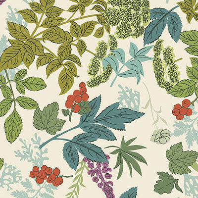 Nordic Summer Wild Flora Buttermilk 108" wide