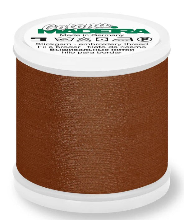 Madeira Cotona 30 - Premium Cotton Quilting & Sewing Thread, 669 Brown Thread Madeira