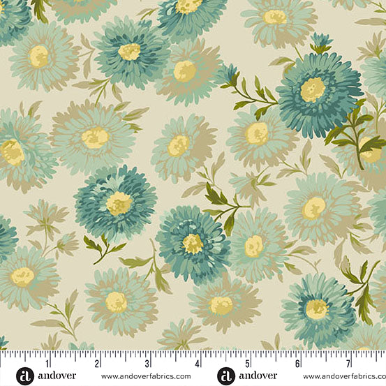 Chrysanthemum Jade 108" Wide Backing Fabric - AW1680-T - 3 YARD CUT - Andover Fabrics Fabrics Andover Fabrics