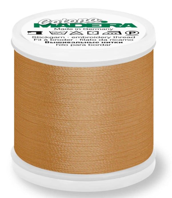 Madeira Cotona 30 - Premium Cotton Quilting & Sewing Thread, 676 Medium Tawny Tan Thread Madeira