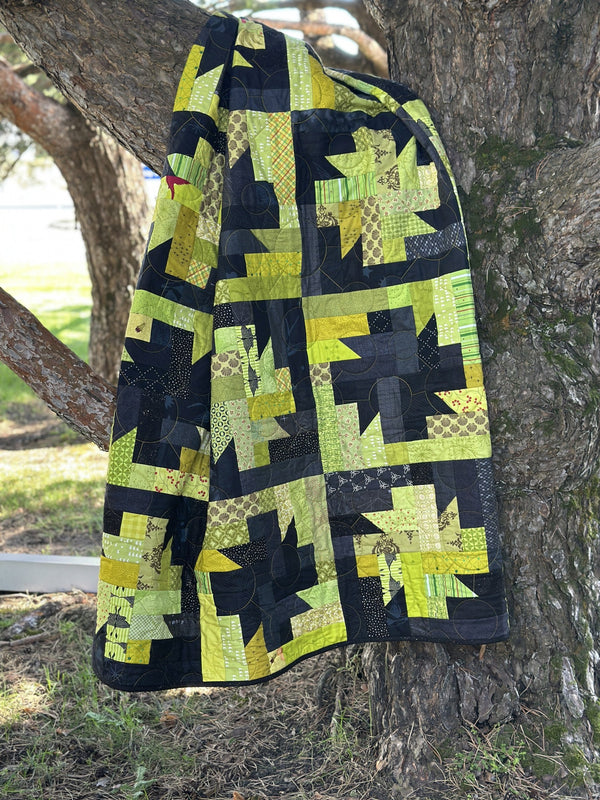 Strip Joints, a finished quilt from the quilt along