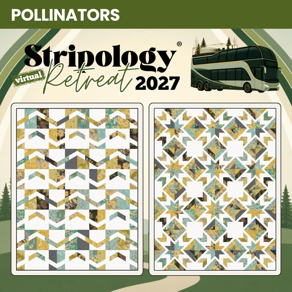 Britt and Audrey quilts in Pollinators